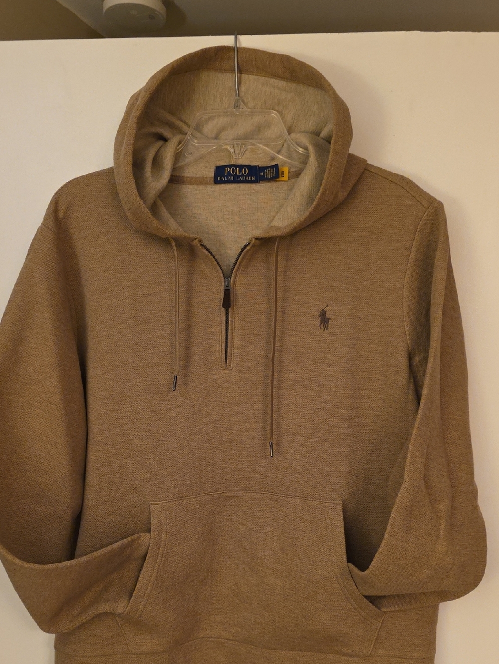 Polo by Ralph Lauren Tan Half-Zip Hooded Sweatshirt